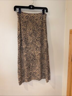 Brandy Melville Leopard Print Midi Skirt - Tan & Black XS/2